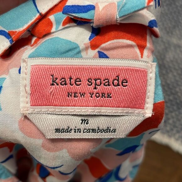 Kate Spade Spring Floral Button Down Blouse Size Medium - Picture 5 of 6